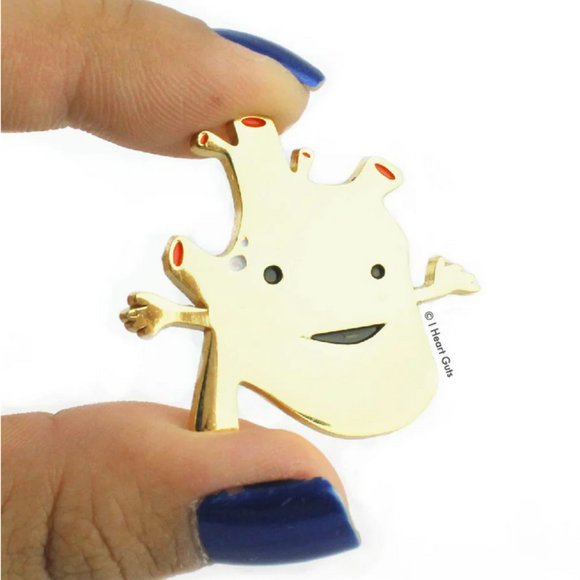 I Heart Guts Keychain Pin and Sticker Set Kawaii Bag Charm -- Cute Gift! - Picture 4 of 5